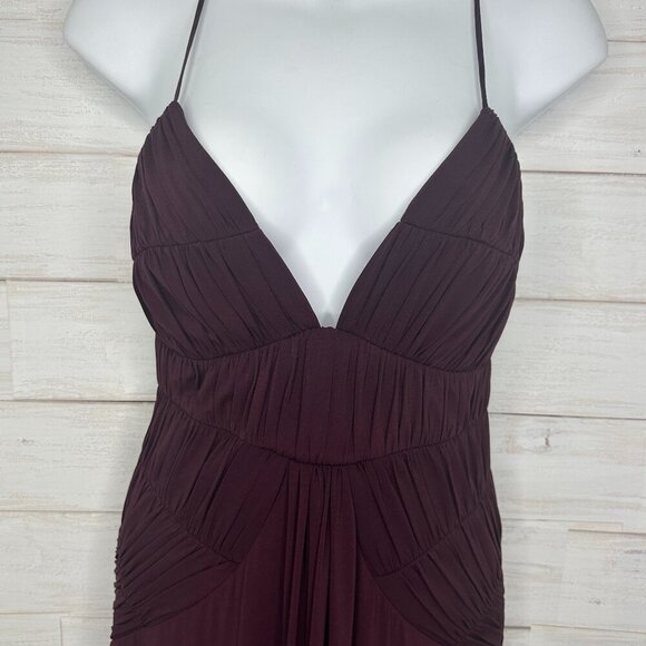 Laundry Shelli Segal Womens Gown Burgundy Strappy Low Back Jersey Knit Size 4 - Picture 2 of 10